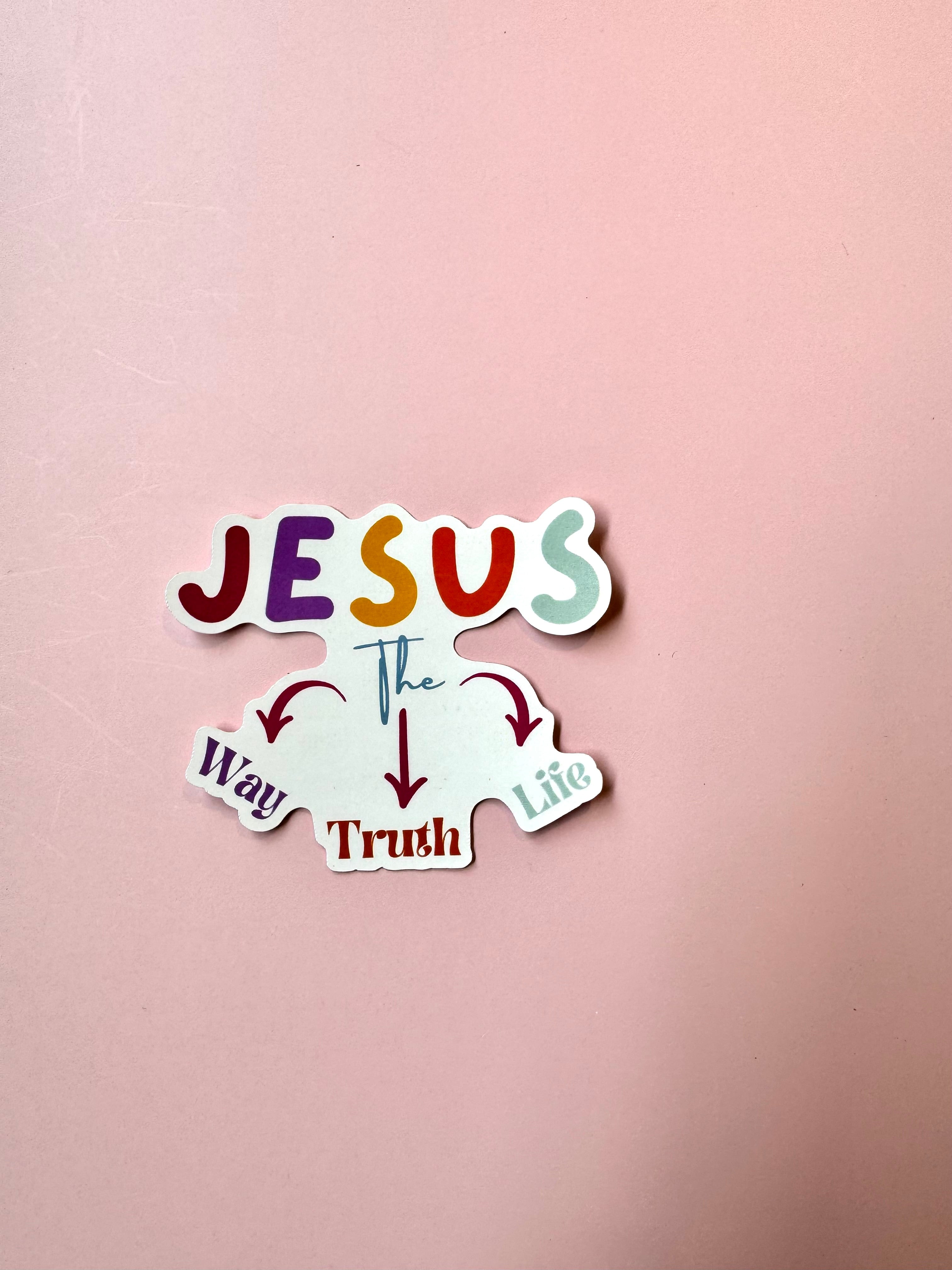 Jesus Is the Way, the Truth, and the Life – John 14:6 Notebook & Sticker Set | Christian Stationery