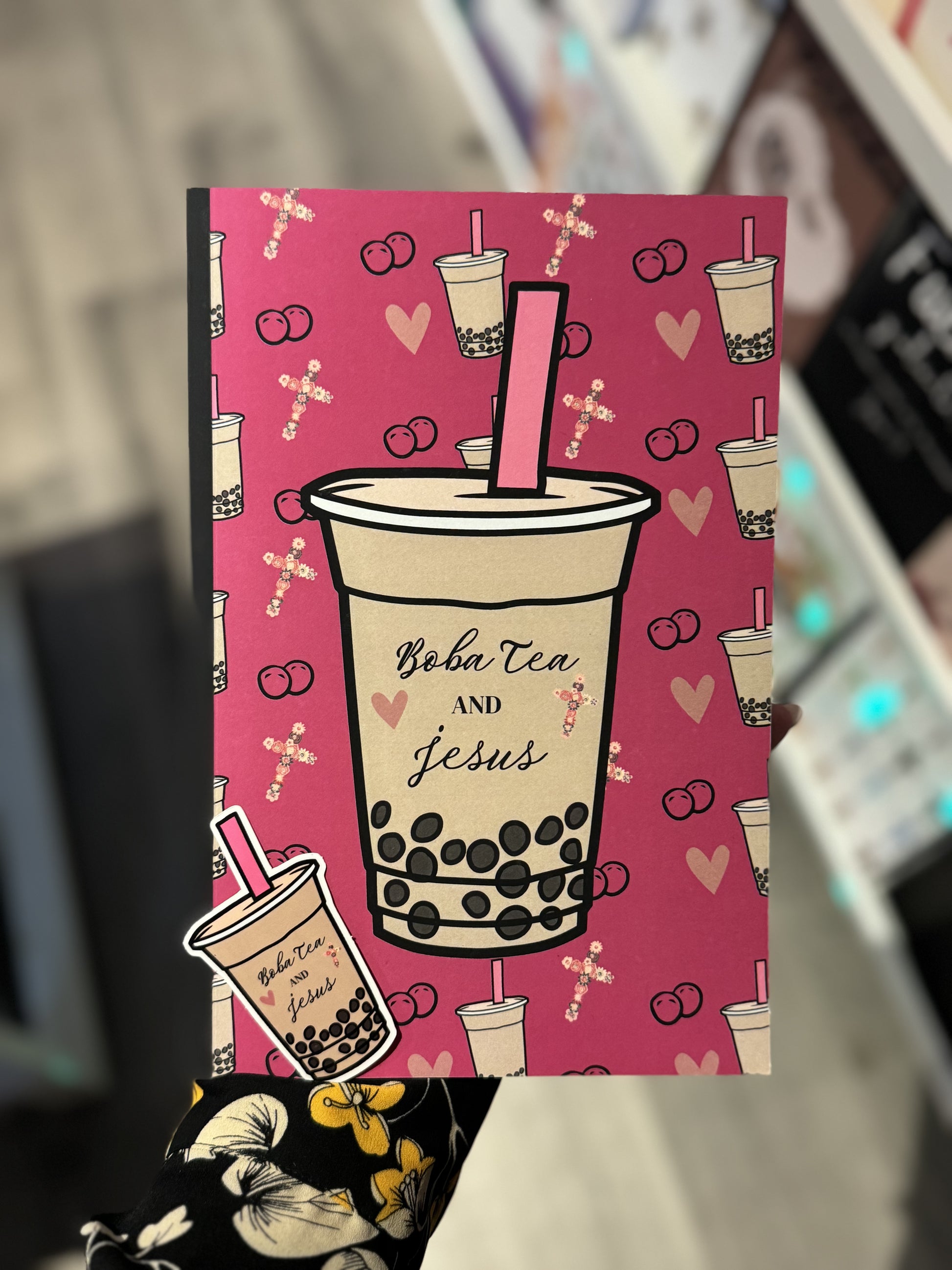 Boba Tea and Jesus Journal and Sticker Set