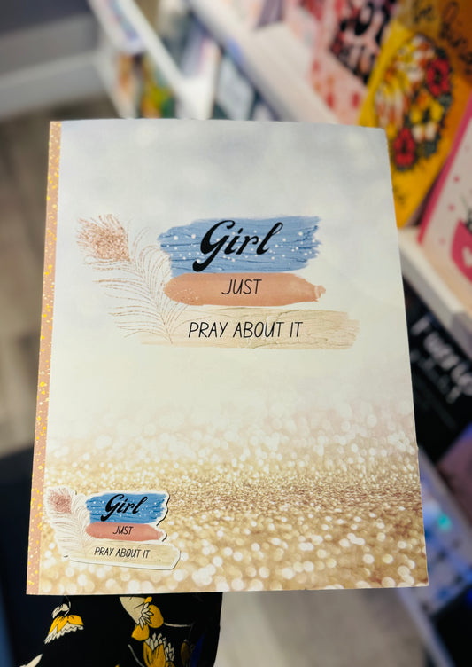 Girl Just Pray About It Prayer Journal and Sticker Set