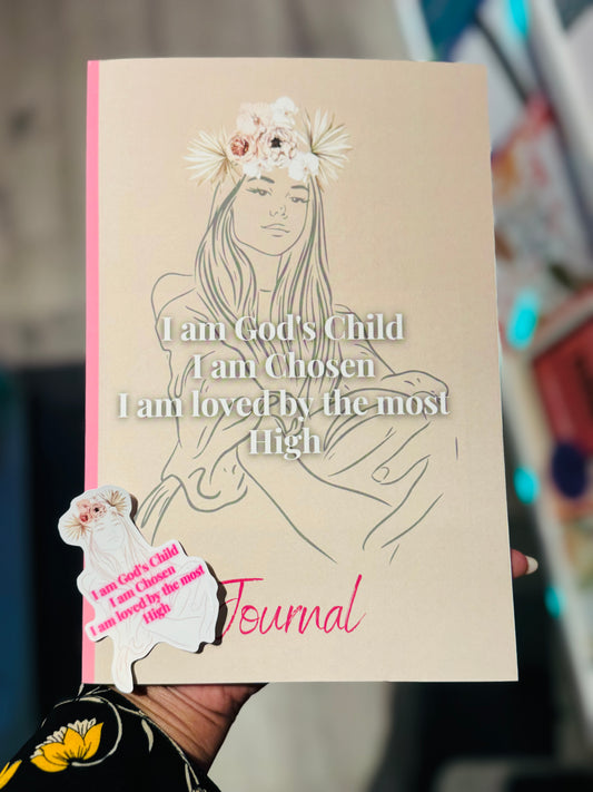 I am God’s Child I am Chosen I am loved by the most High Journal and Sticker Set