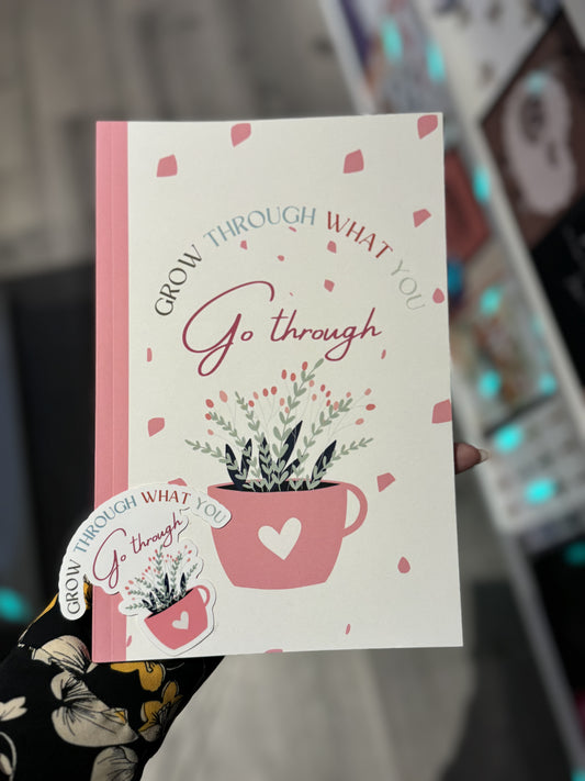 Grow Through What You Go Through Journal and Sticker Set