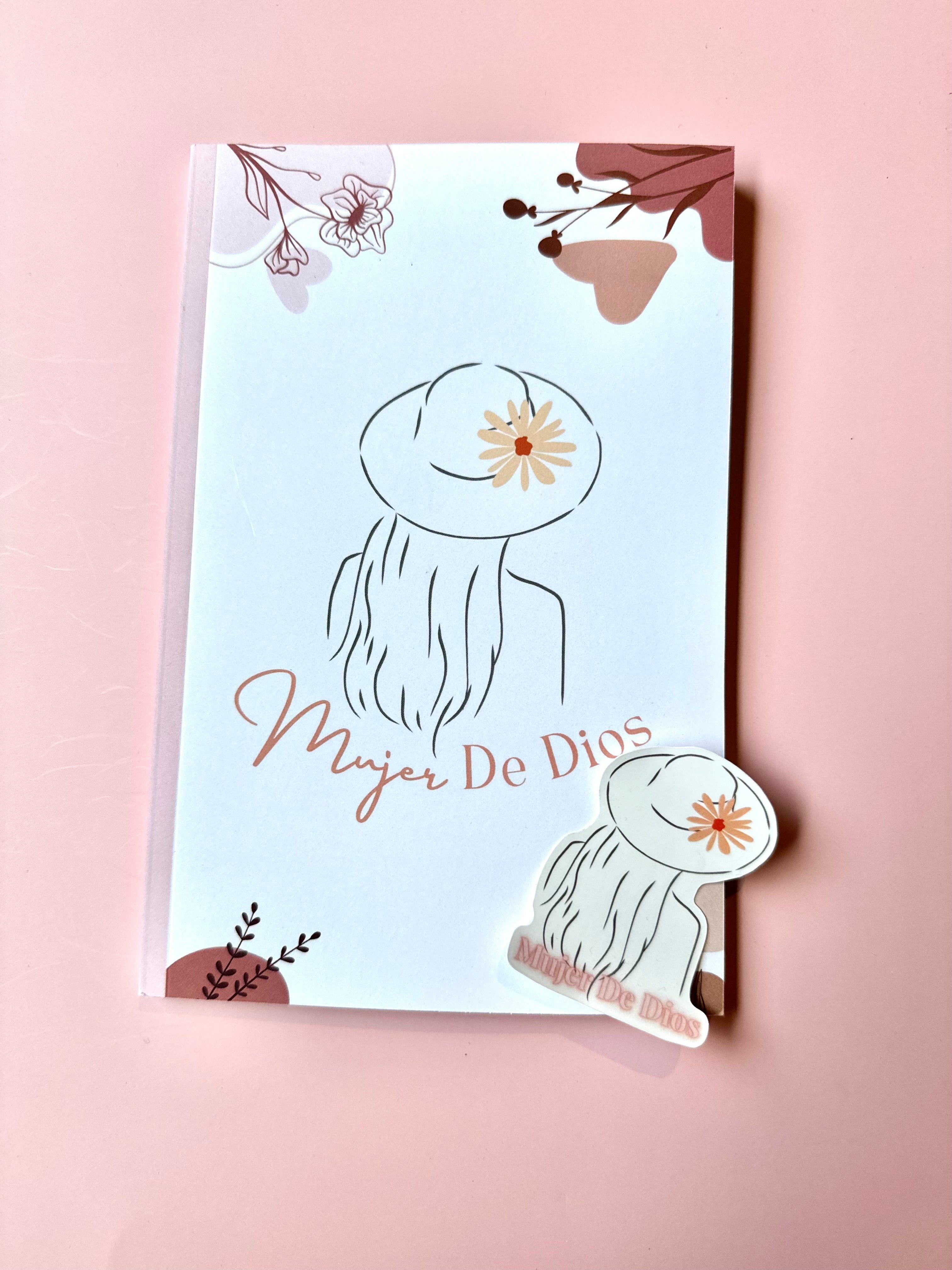 Mujer de Dios – Spanish Christian Notebook & Sticker Set | Christian Stationery