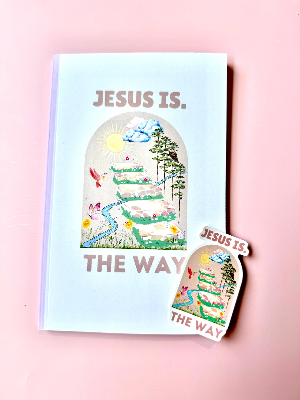 Jesus Is the Way – Christian Notebook & Sticker Set 
