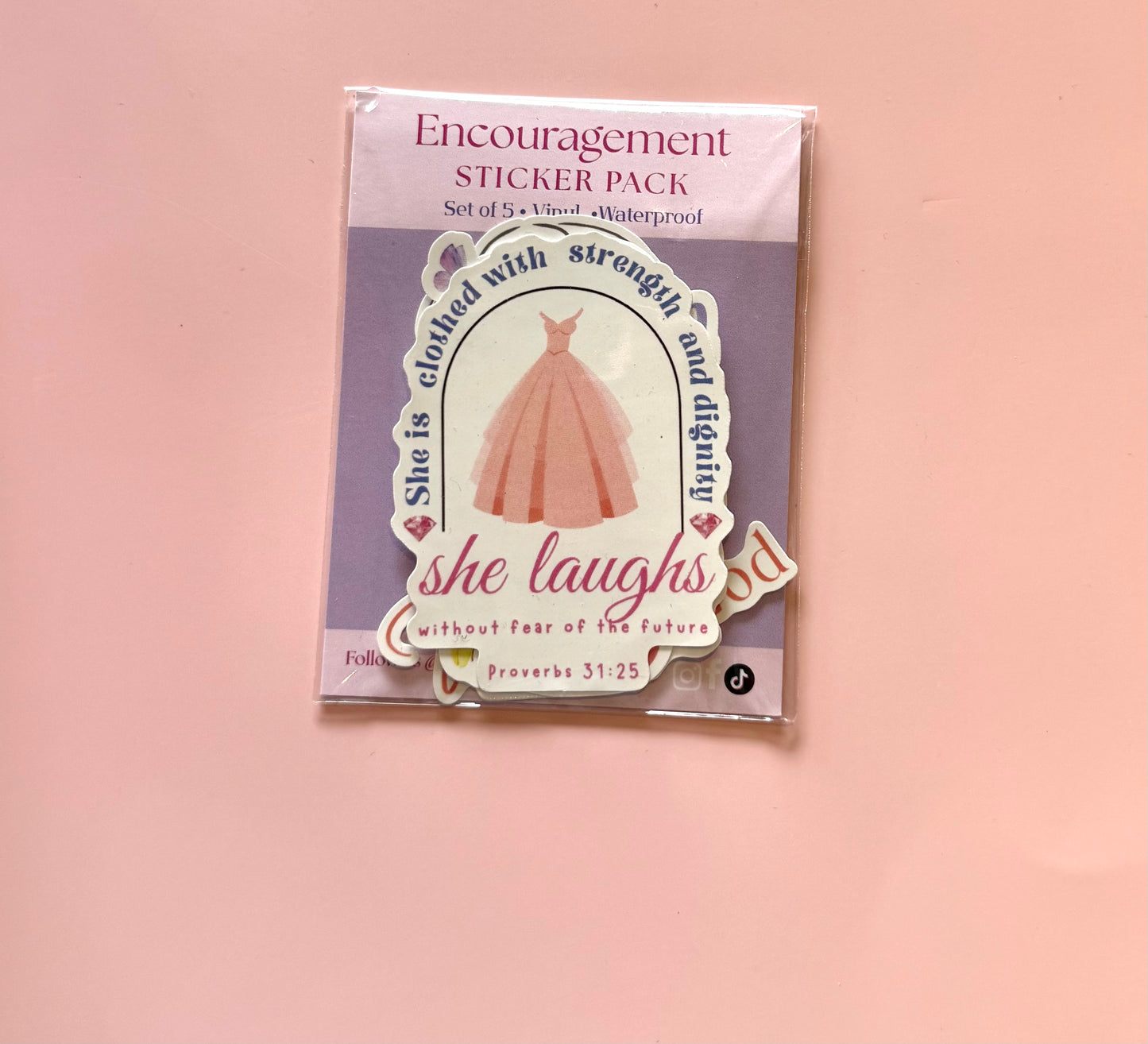 Encouragement Mystery Sticker Pack of 5  | My original artwork