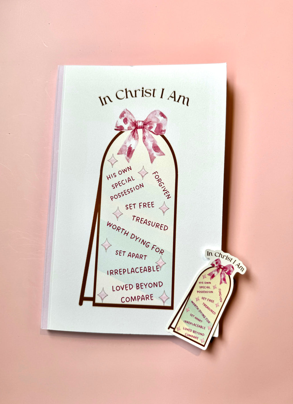 In Christ I Am – Christian Notebook & Sticker Set 