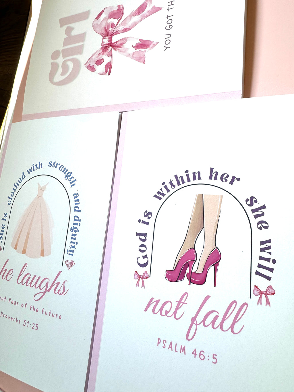 She Laughs Without Fear – Proverbs 31:25 Christian Notebook & Sticker Set | Christian Stationery