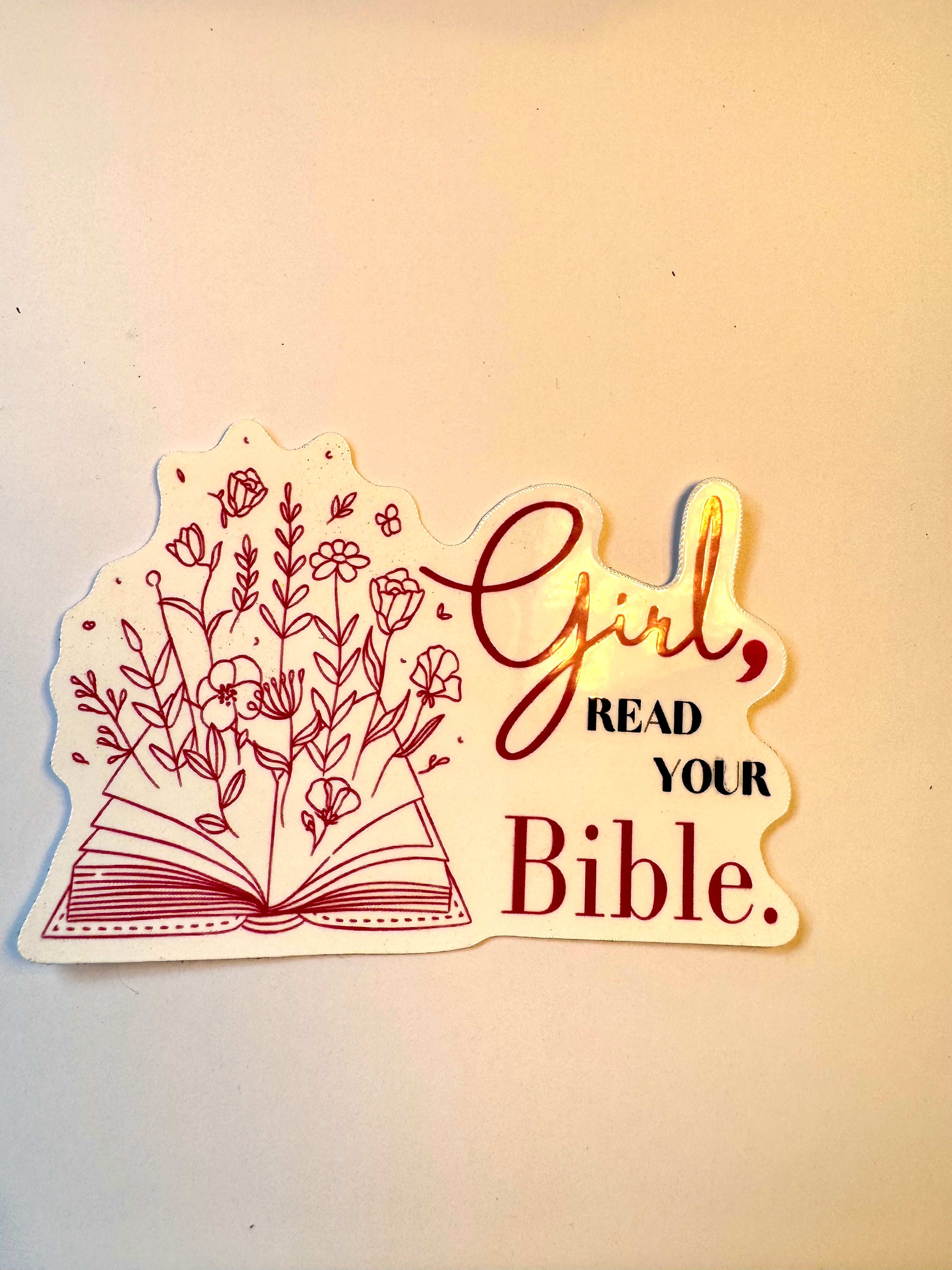 Girl Read Your Bible Christian Sticker