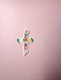 Floral Abstract Cross Christian Sticker