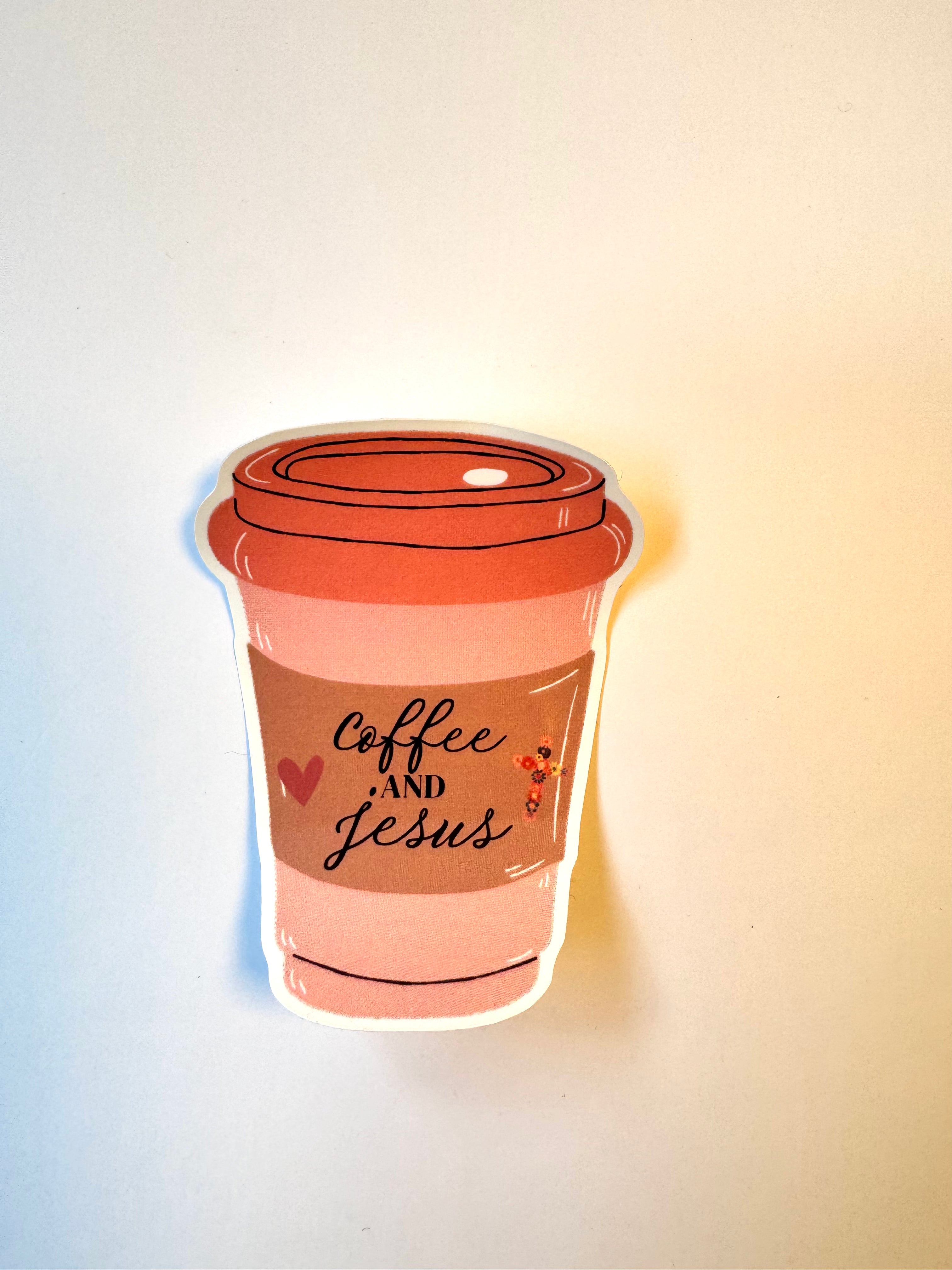 Coffee and Jesus Vinyl Sticker | Christian Stickers