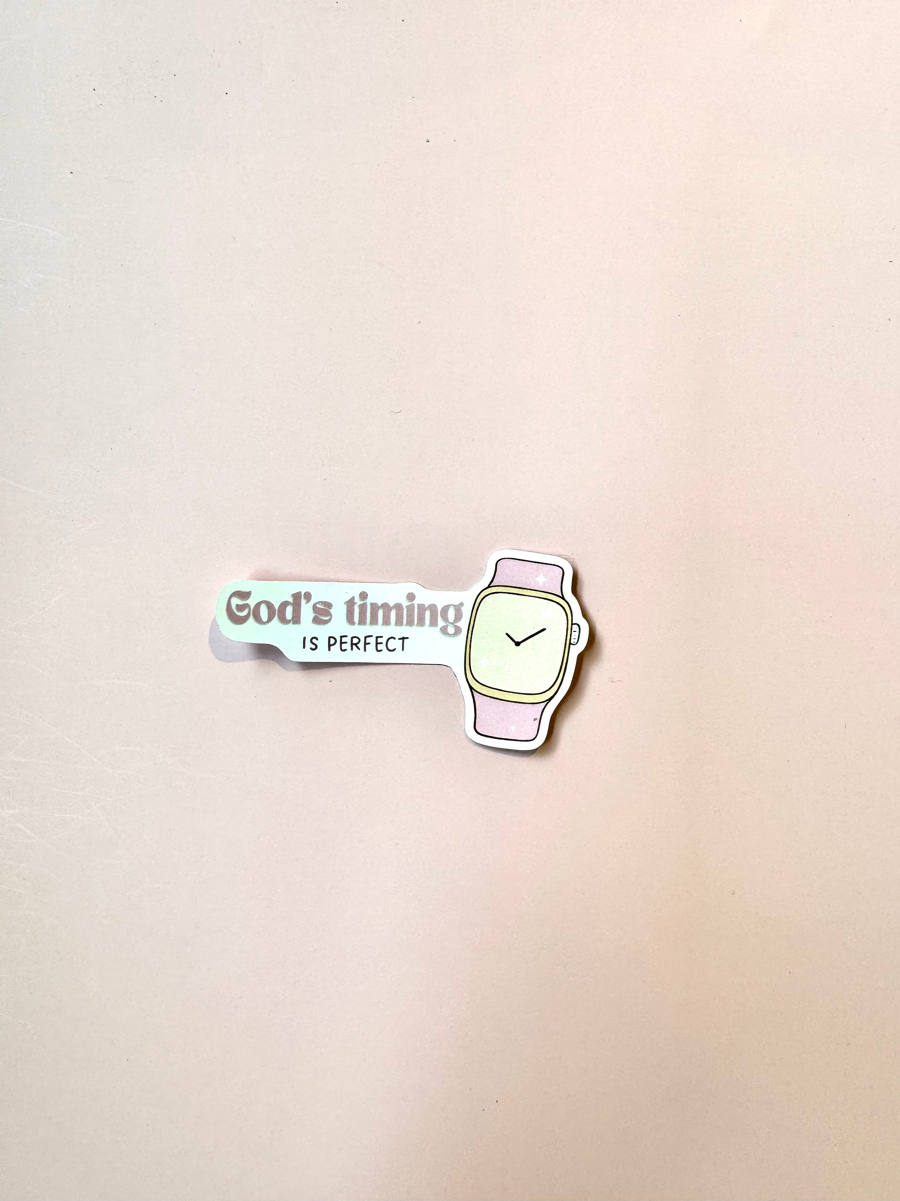 God’s Timing Is Perfect – Christian Notebook & Sticker Set | Christian Stationery
