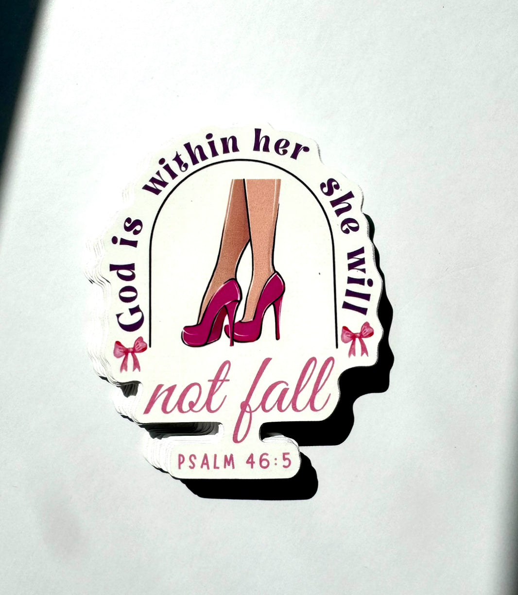 God is within her she will not fall ( Psalm 46:5 ) Christian Sticker