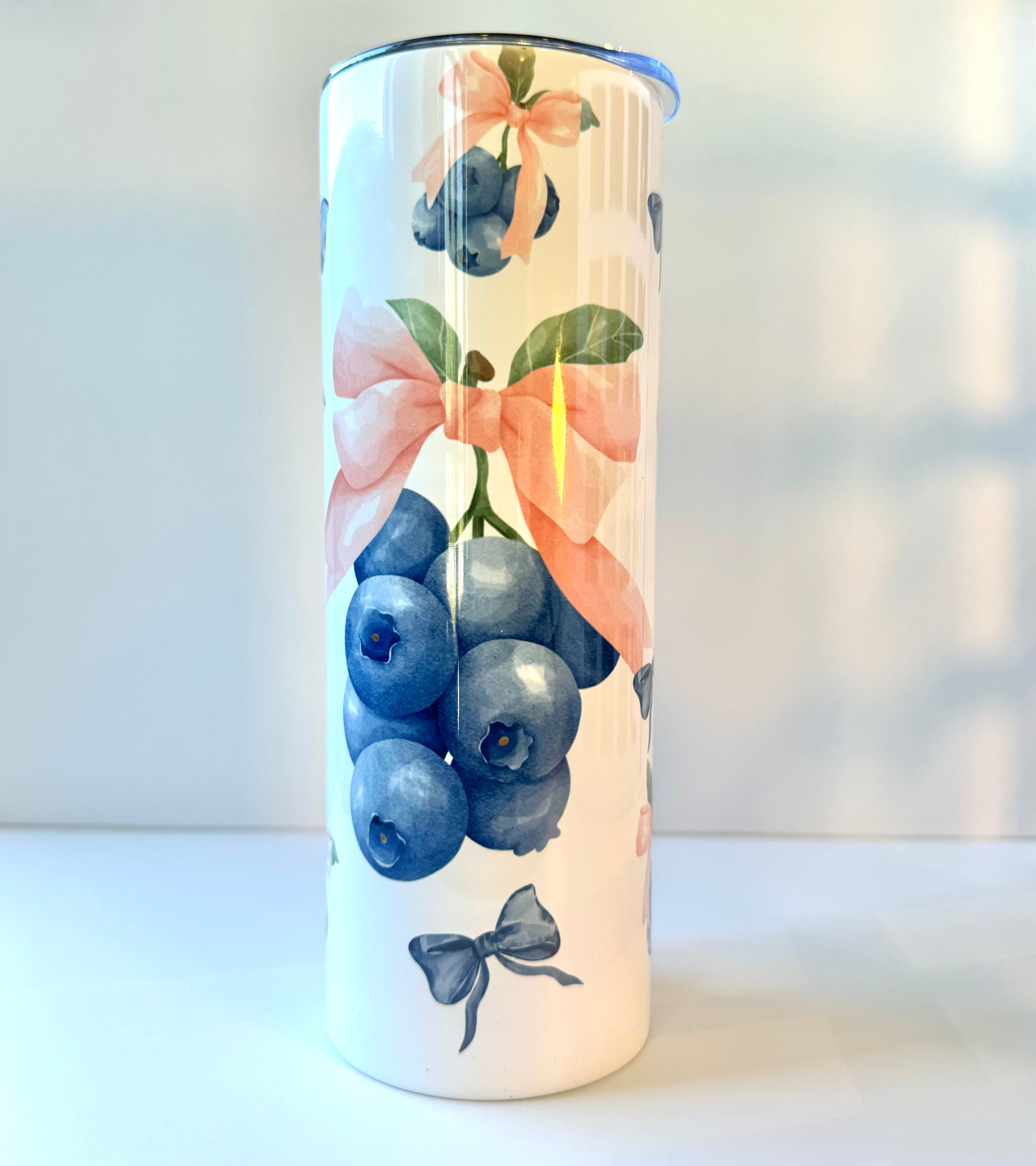 Blueberry with Pink Bows Tumbler