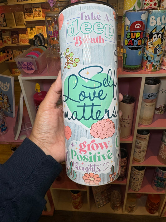 Self Love Matters Inspirational Affirmations Tumbler 