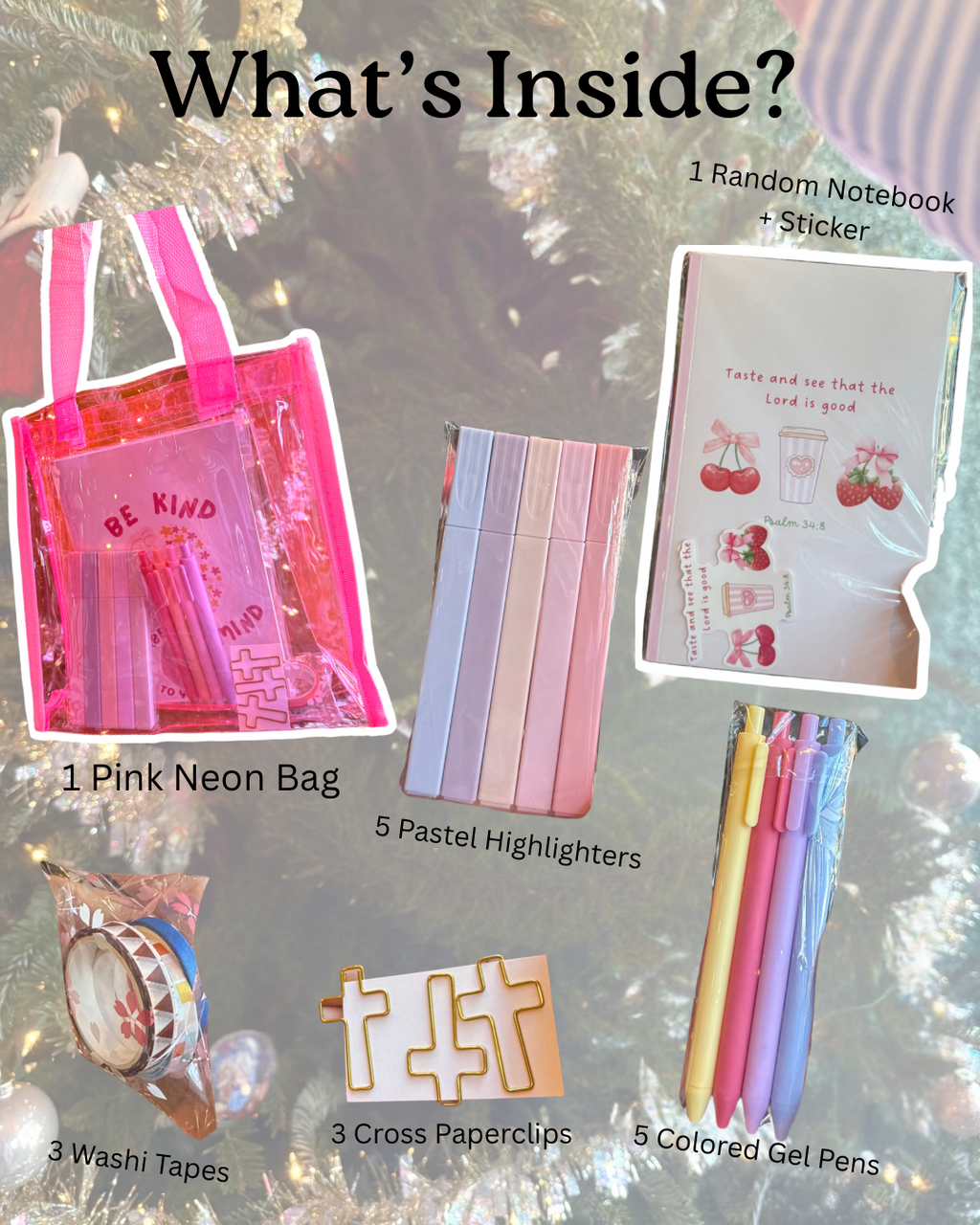 Que Linda Mystery Bible Journaling Grab Bag-Notebook + Highlighters + Washi + More!