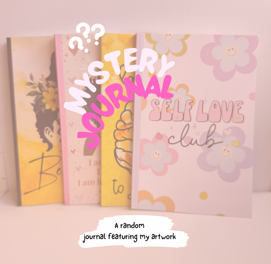 Mystery journal featuring my artwork