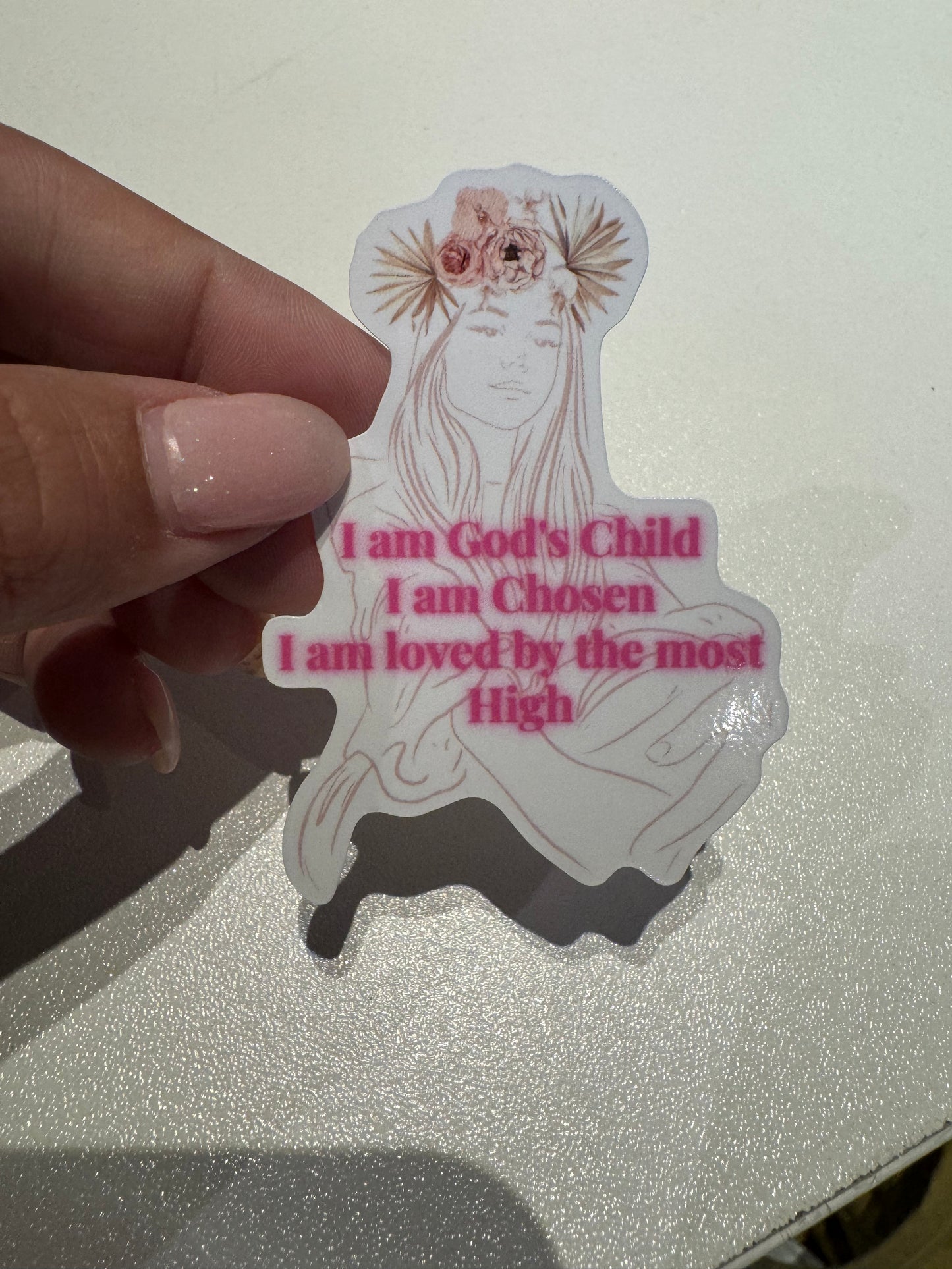 I am Gods Child I am Chosen I am loved by the most High Christian Vinyl Stickers