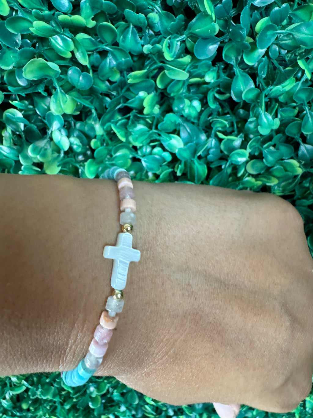 Christian Beaded Cross Bracelet