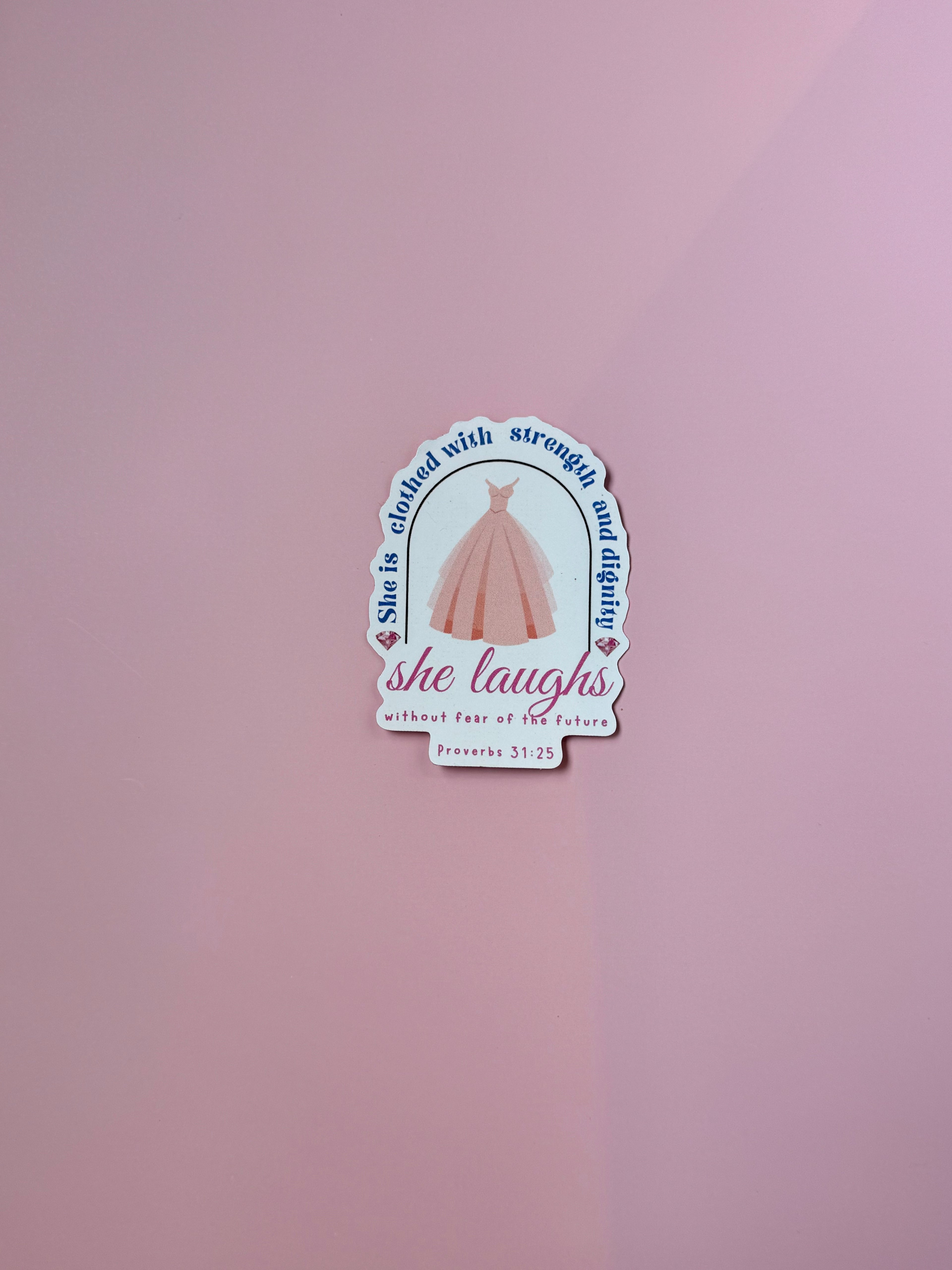 She Laughs Without Fear – Proverbs 31:25 Christian Notebook & Sticker Set | Christian Stationery