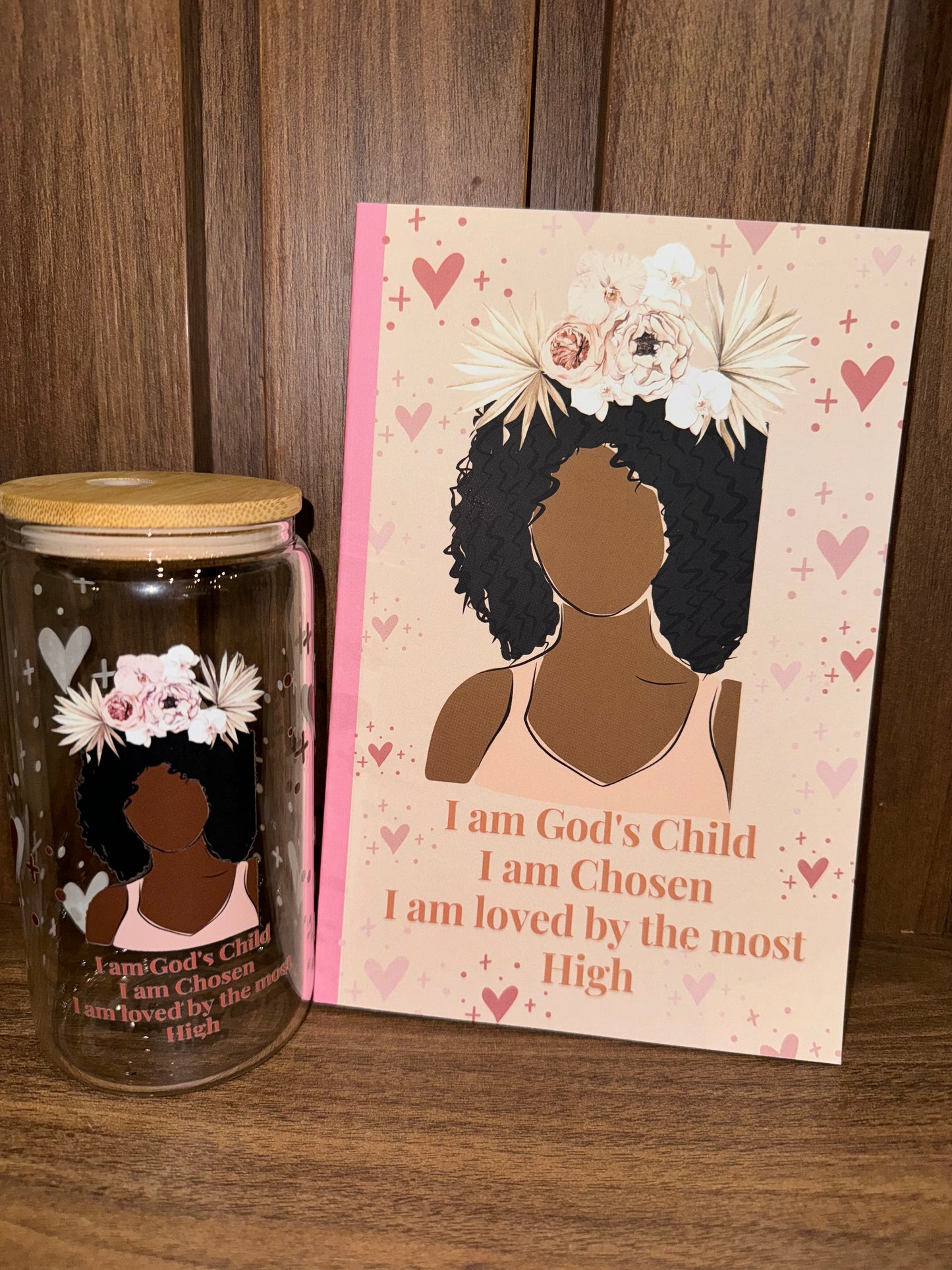 I am Gods Child Journal & Libbey Glass Cup Christian Gift Set