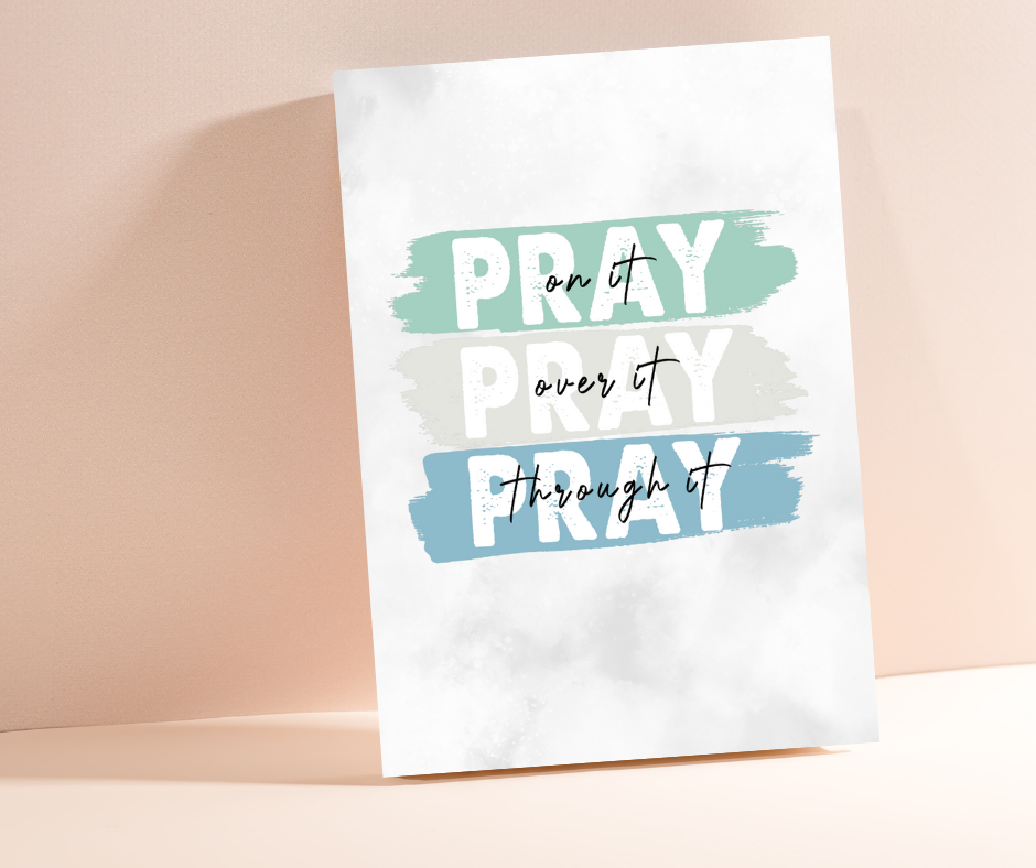 pray on it pray over it pray through it christian notebook