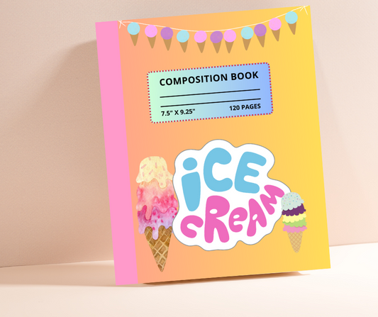 Ice Cream College Ruled Notebook design by  son Carmelo