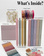 Bible Journaling Kit – Highlighters, Gel Pens, Stickers, Washi Tape & Portable Case | Christian Stationery Set