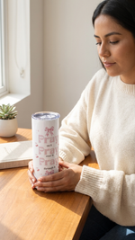Pray on it pray over it pray through it Christian tumbler with pink bows and cherries – Quelinda