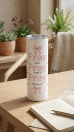 Pray on it pray over it pray through it Christian tumbler with pink bows and cherries – Quelinda