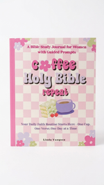 Bible Study Journal for Women with pink cover and floral patterns on a white background