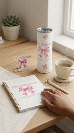 She Believed She Could So She Did Christian gift set – notebook, tumbler, pen and sticker – Quelinda