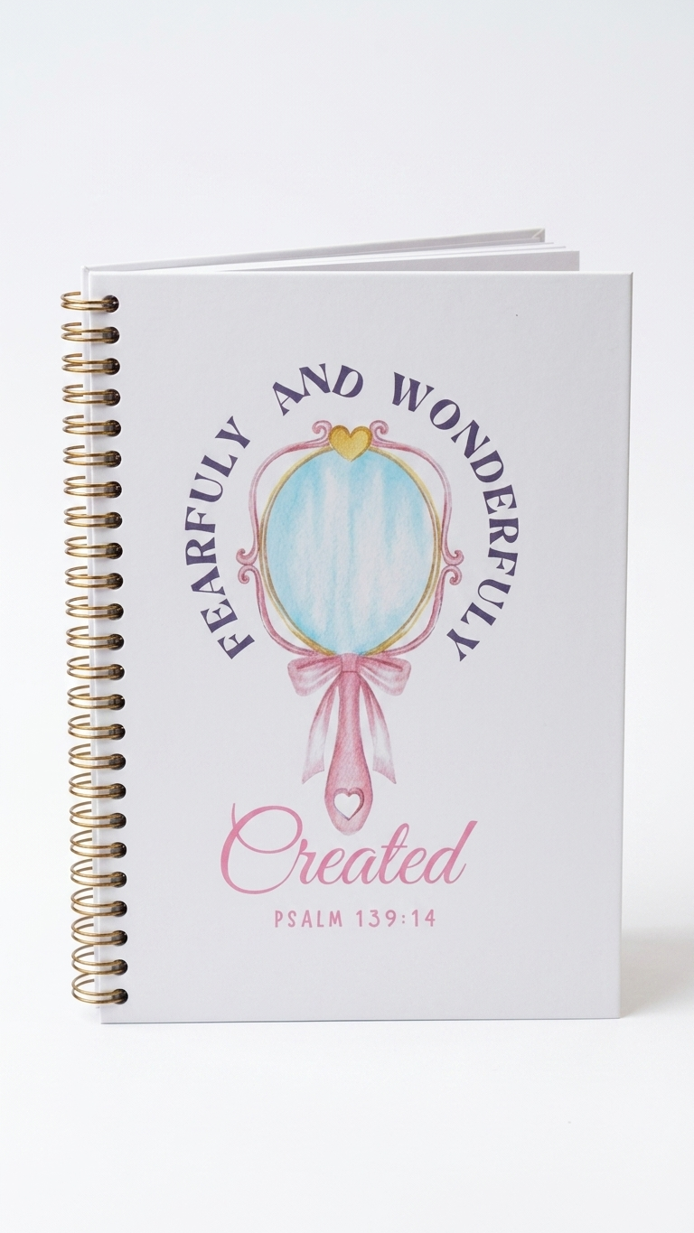 Fearfully and Wonderfully Created ( Psalm 139:14) Bible Verse Spiral Notebook