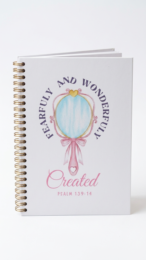 Fearfully and Wonderfully Created ( Psalm 139:14) Bible Verse Spiral Notebook