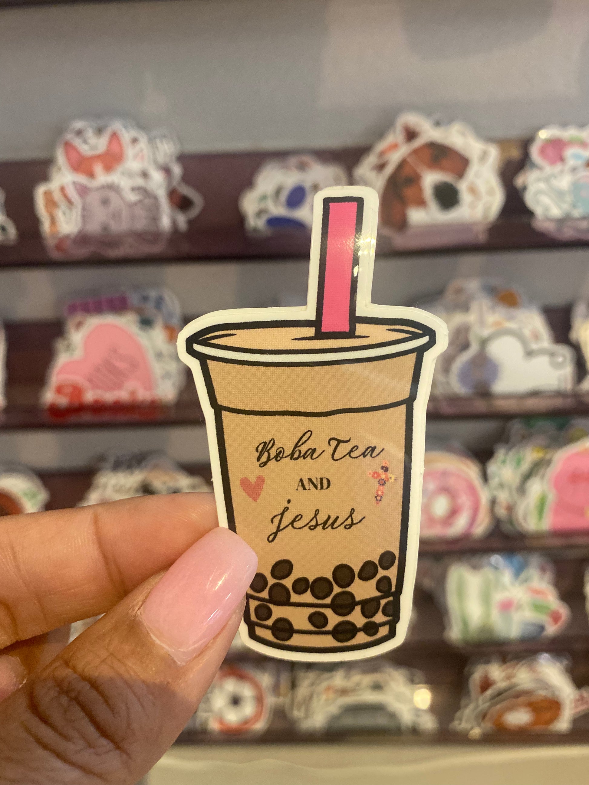 Boba Tea and Jesus Sticker