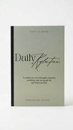  Daily Reflection Journal open to a guided prompt page – Quelinda