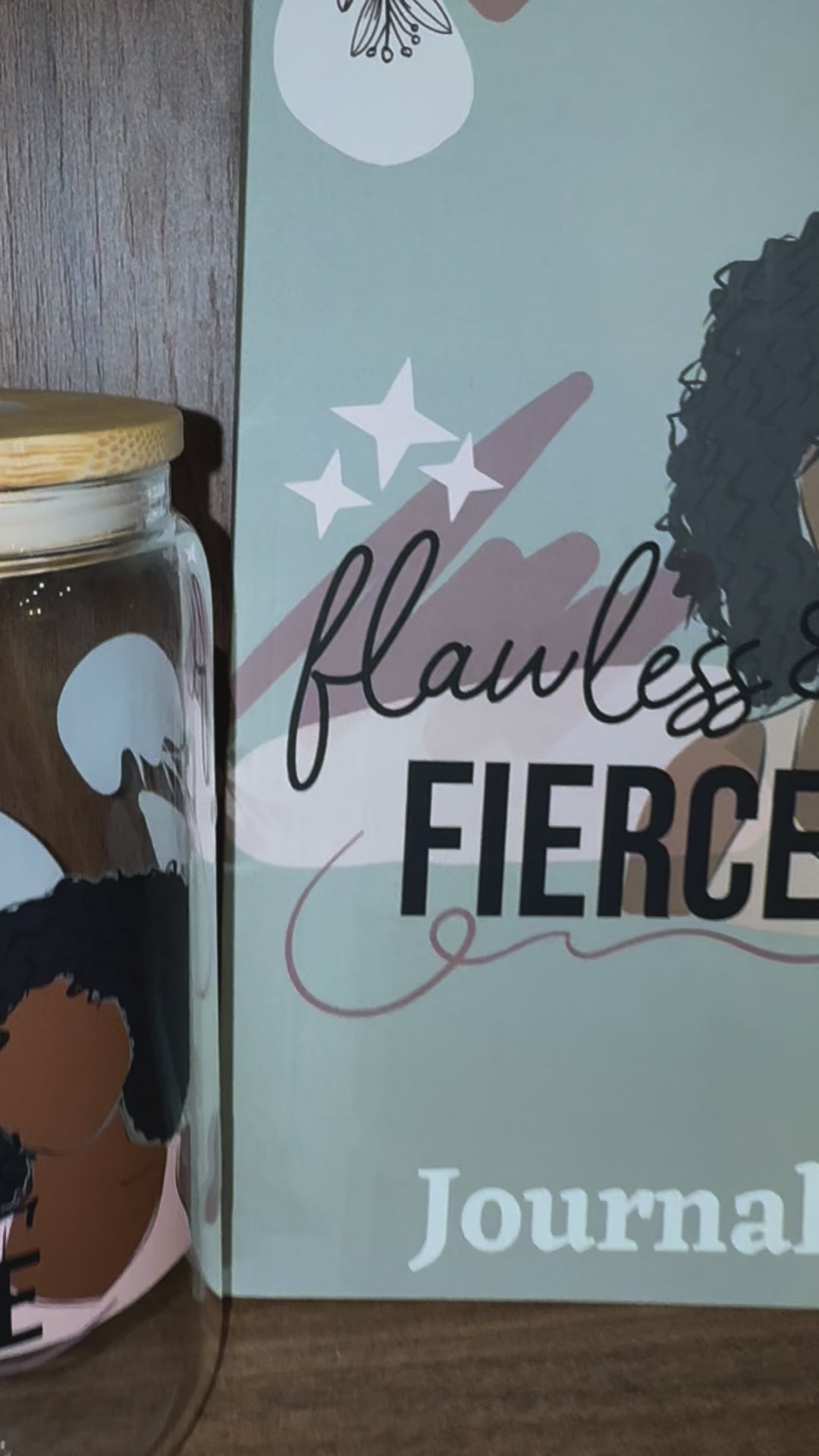 Flawless & Fierce Journal & Libbey Glass Cup Gift Set for Black Girls