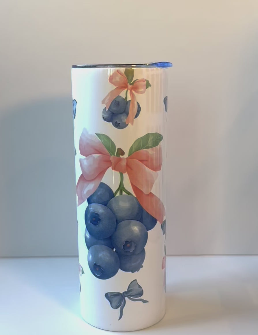 Blueberry with Pink Bows Tumbler