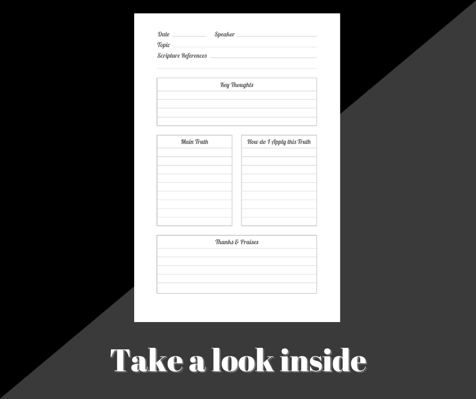 My Sermon Notes Journal for Men | Record, remember , and reflect on each week's sermon