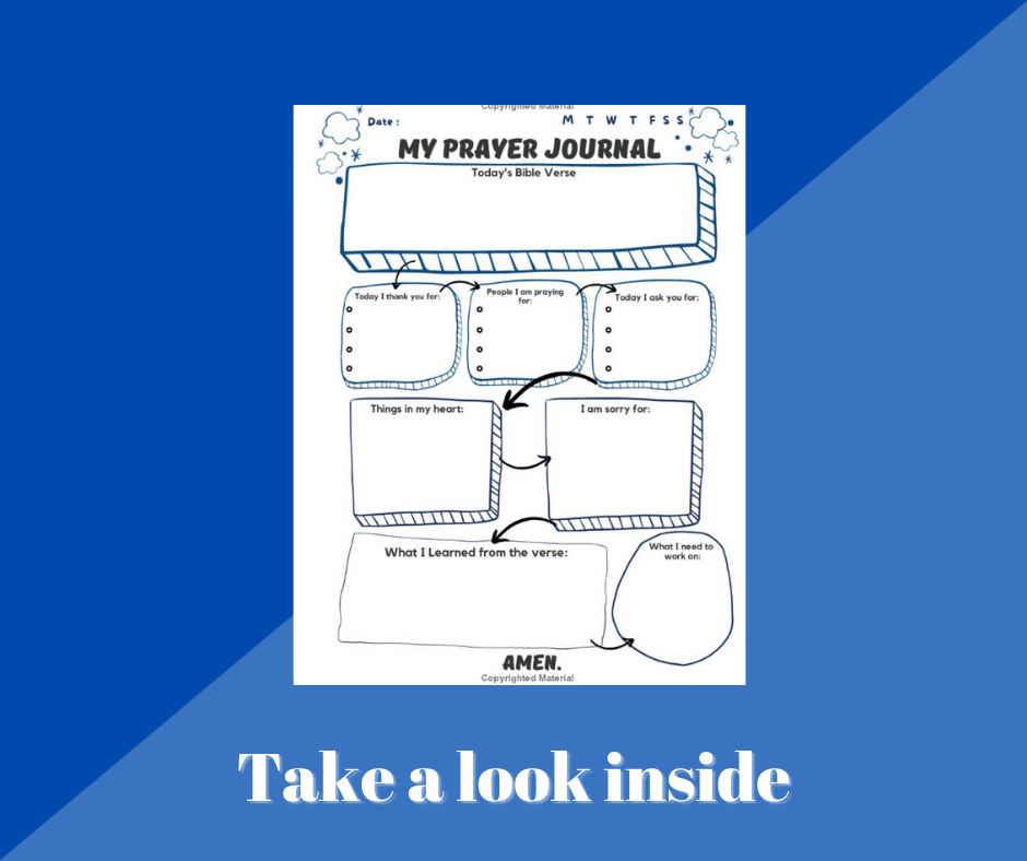 Prayer Journal For Kids | Black & white interior