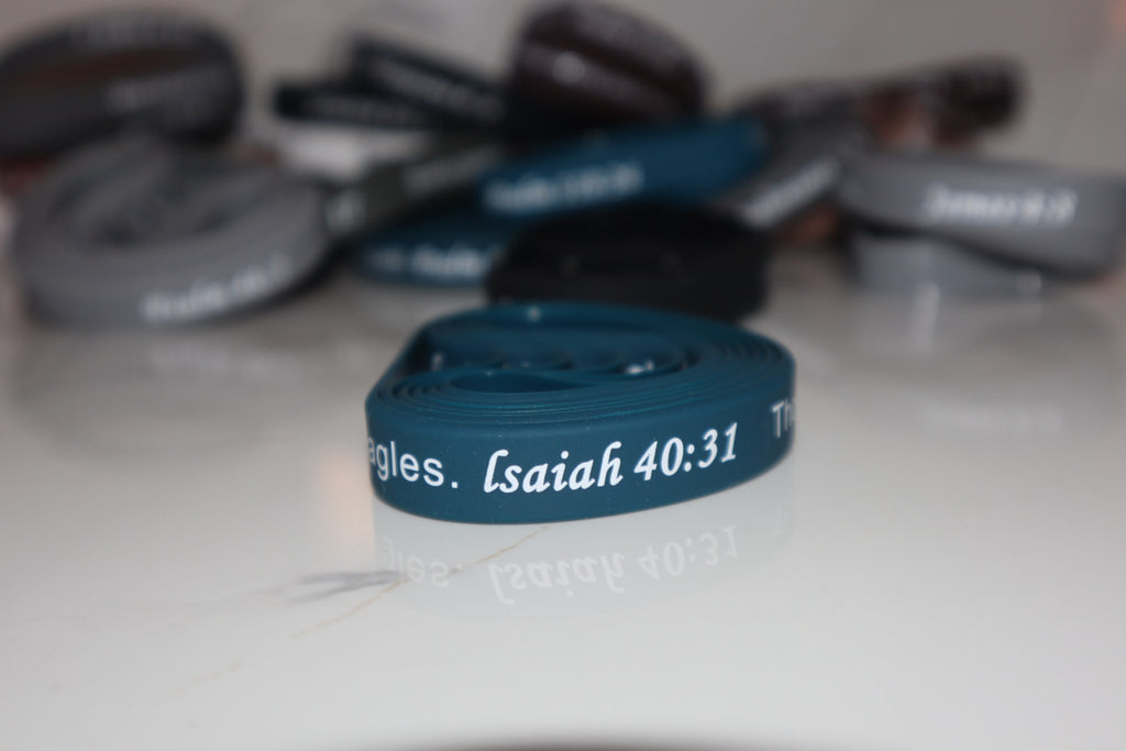 BIble Verse Rubber Silicone Bracelets (Unixsex) , Wristbands for Men Women Teens