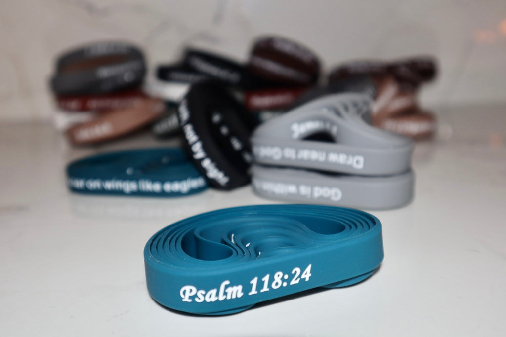 BIble Verse Rubber Silicone Bracelets (Unixsex) , Wristbands for Men Women Teens