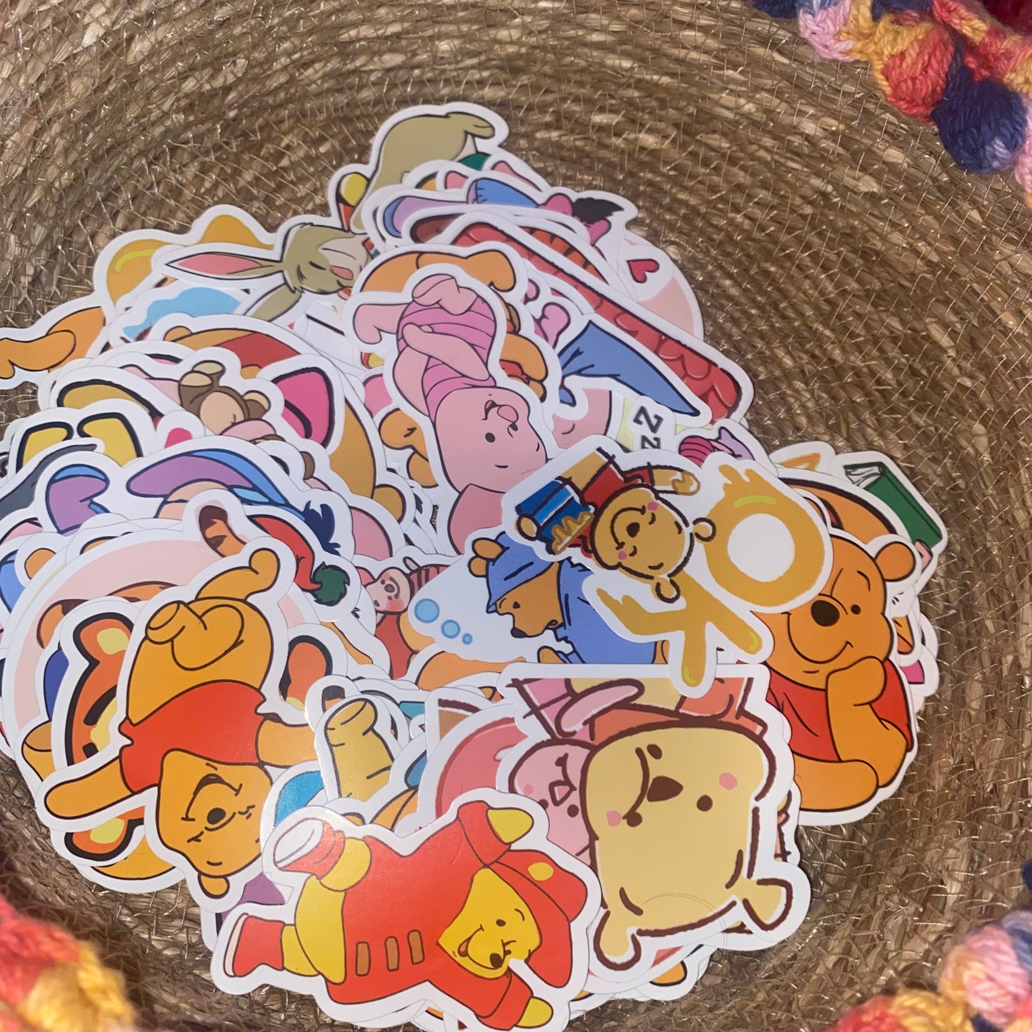 Winnie Poor Bear Mystery Stickers (Pack of 5) (Waterproof) (Vinyl)