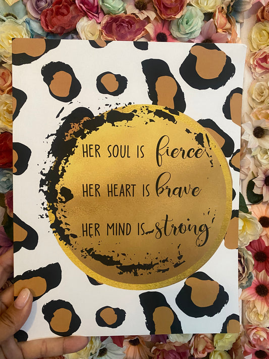 Her Soul is Fierce, Her Heart is Brace, Her Mind is Strong | Faith Inspired Journal