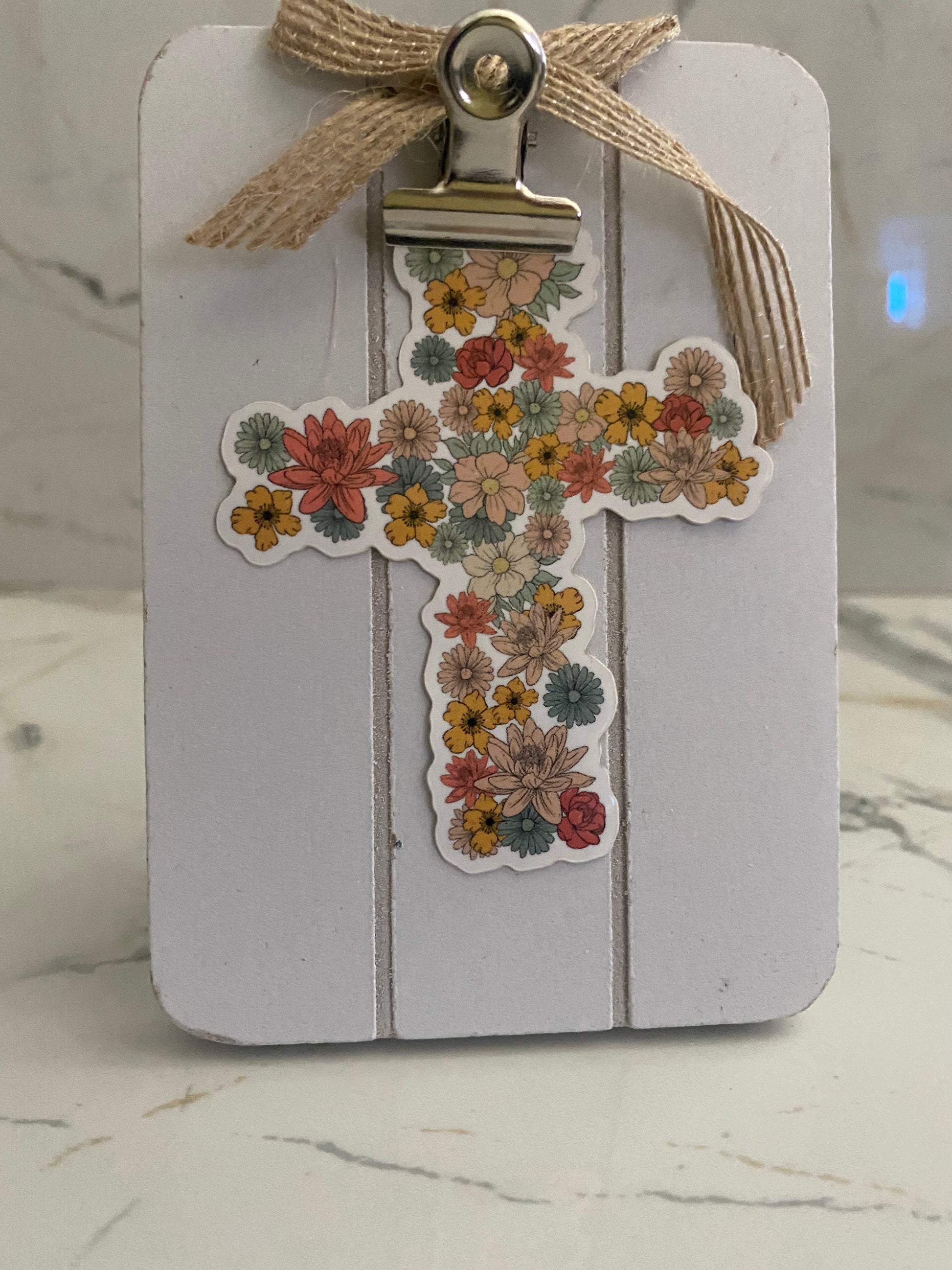 Floral Cross Christian Viny Stickers