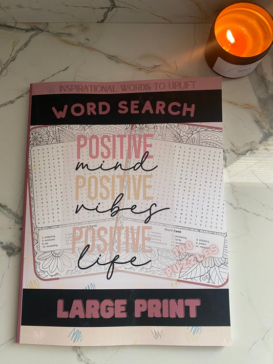 Positive minds Positive vibes Positive life -Inspirational Word Search Puzzle Book