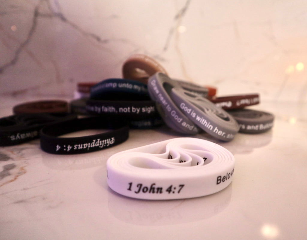 BIble Verse Rubber Silicone Bracelets (Unixsex) , Wristbands for Men Women Teens