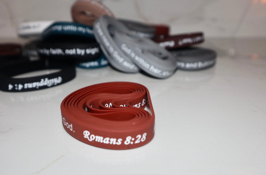 BIble Verse Rubber Silicone Bracelets (Unixsex) , Wristbands for Men Women Teens
