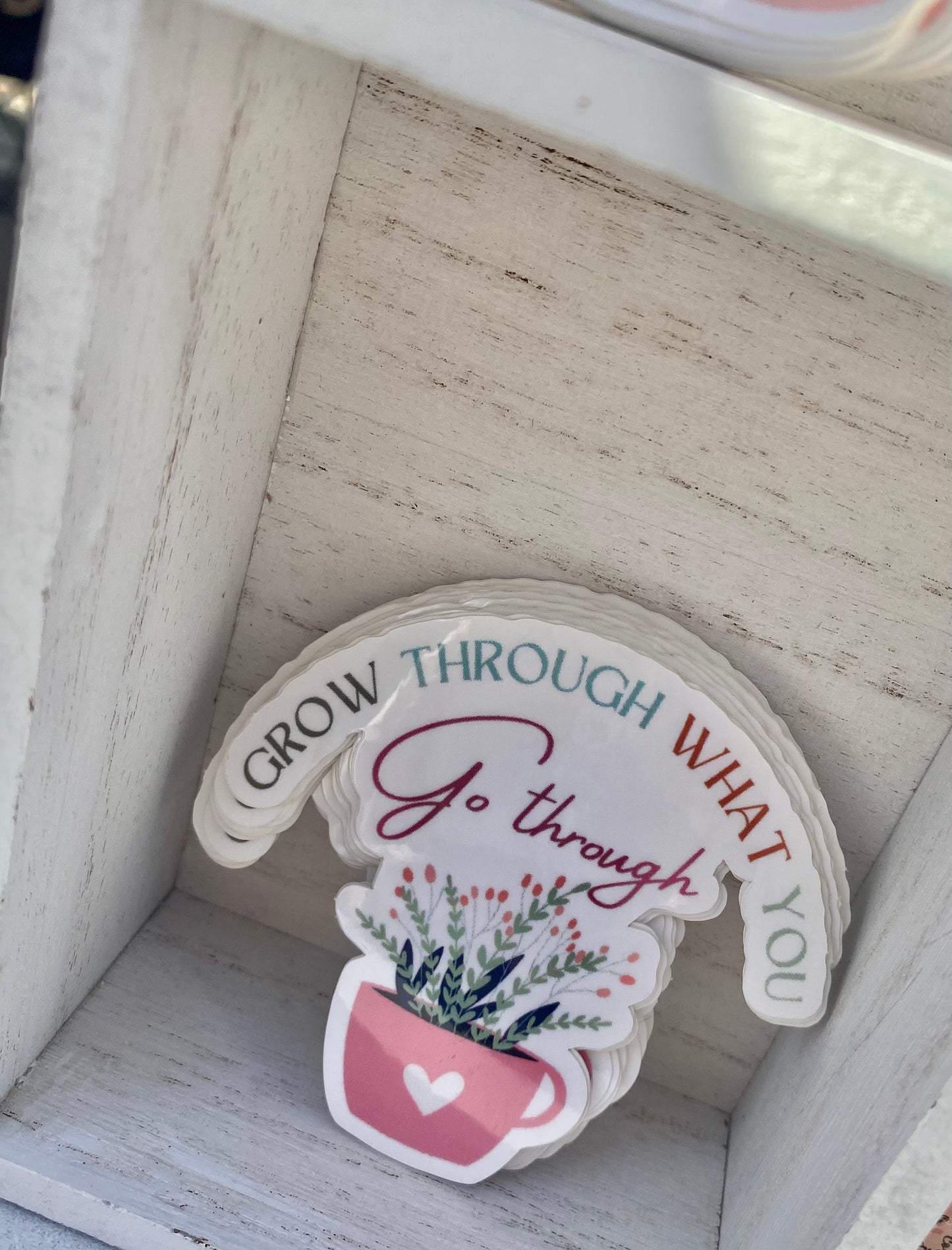 Grow Through What You Go Through | Inspirational  Vinyl Sticker